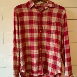 Red Plaid Men's Shirt Size S